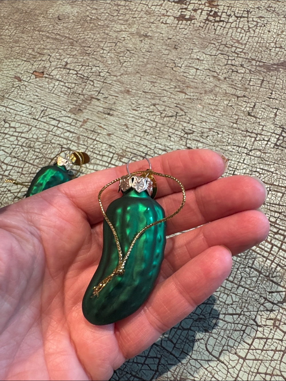 Seasons of Cannon Falls Glass Pickle Ornaments Set of 2 Christmas Pickles - Picture 5 of 5